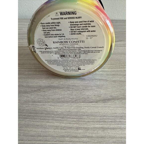 1 Bath & Body Works RAINBOW CONFETTI 3 Wick Large Scented Candles 14.5 oz - Picture 6 of 6